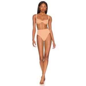 HAIGHT. Crepe Highleg Hotpant Bikini Bottoms in Satu Medium New Womens Swim